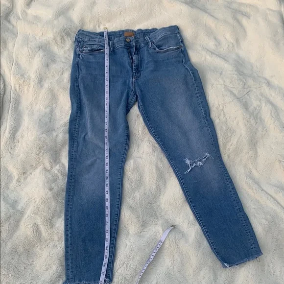 MOTHER Blue Skinny Jeans Distressed Detail - Picture 6 of 12